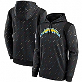 Men's Los Angeles Chargers Nike Charcoal 2021 NFL Crucial Catch Therma Pullover Hoodie,baseball caps,new era cap wholesale,wholesale hats